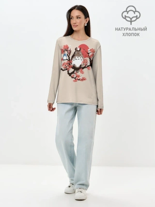 Лонгслив женский. Хлопок / Totoro