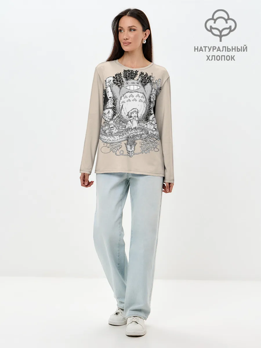 Лонгслив женский. Хлопок / Тоторо
