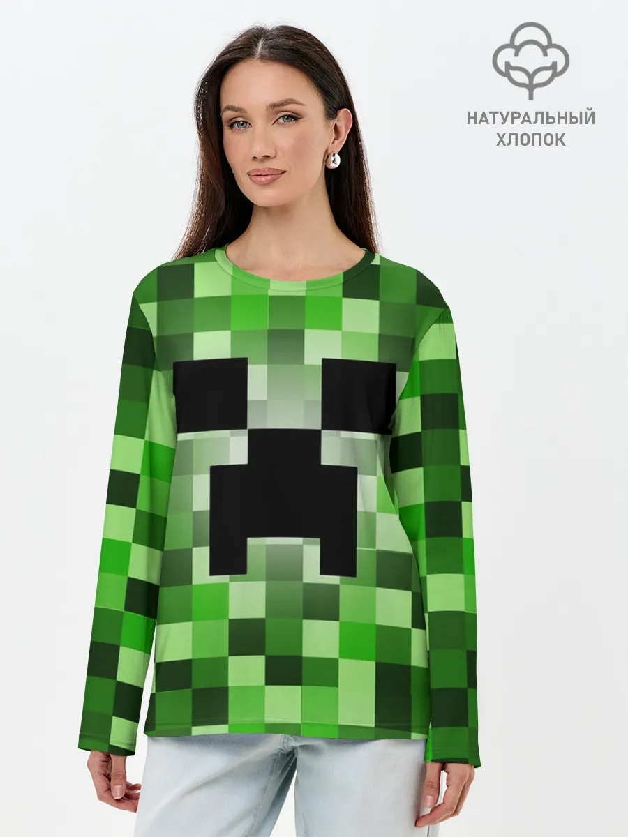 Лонгслив женский. Хлопок / MINECRAFT