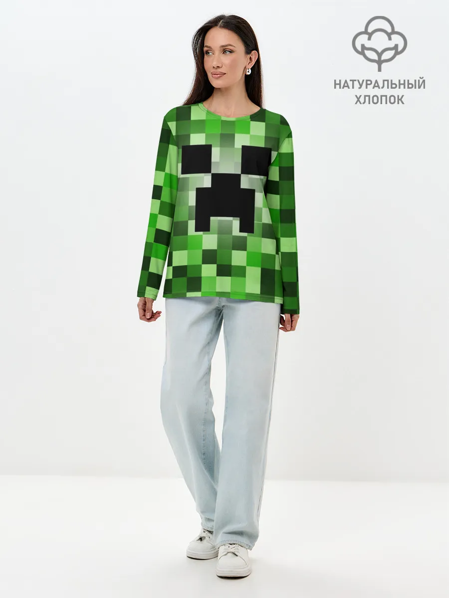 Лонгслив женский. Хлопок / MINECRAFT