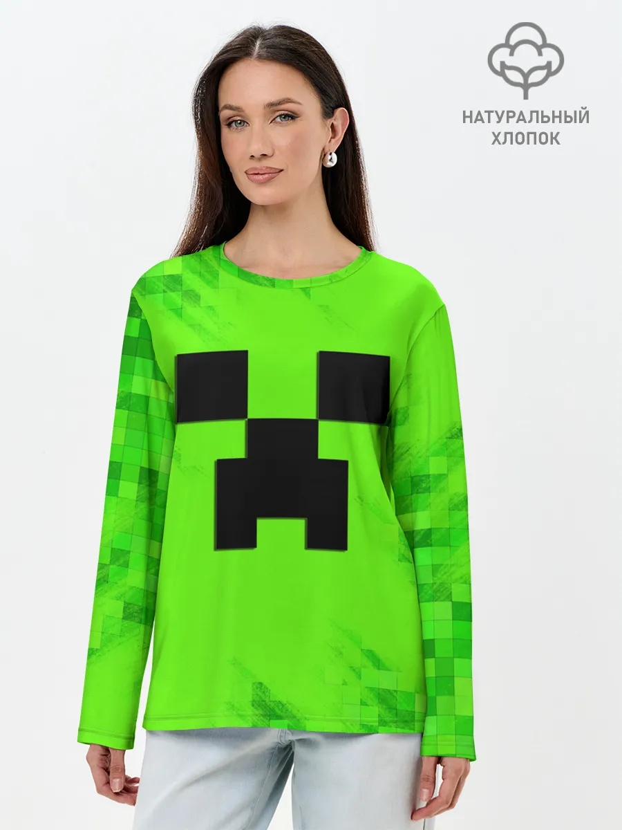 Лонгслив женский. Хлопок / MINECRAFT