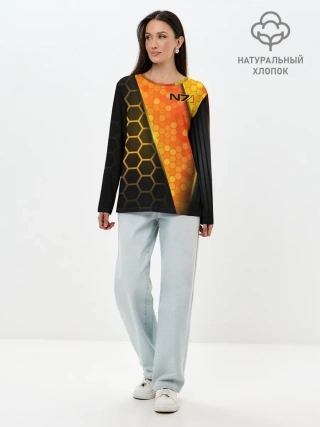 Лонгслив женский. Хлопок / Mass Effect N7