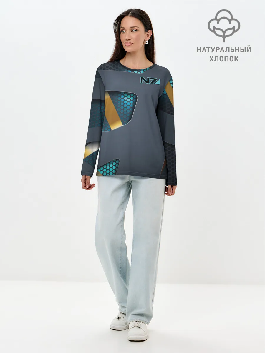 Лонгслив женский. Хлопок / MASS EFFECT N7 | МАСС ЭФФЕКТ Н7