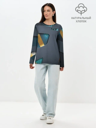 Лонгслив женский. Хлопок / MASS EFFECT N7 | МАСС ЭФФЕКТ Н7