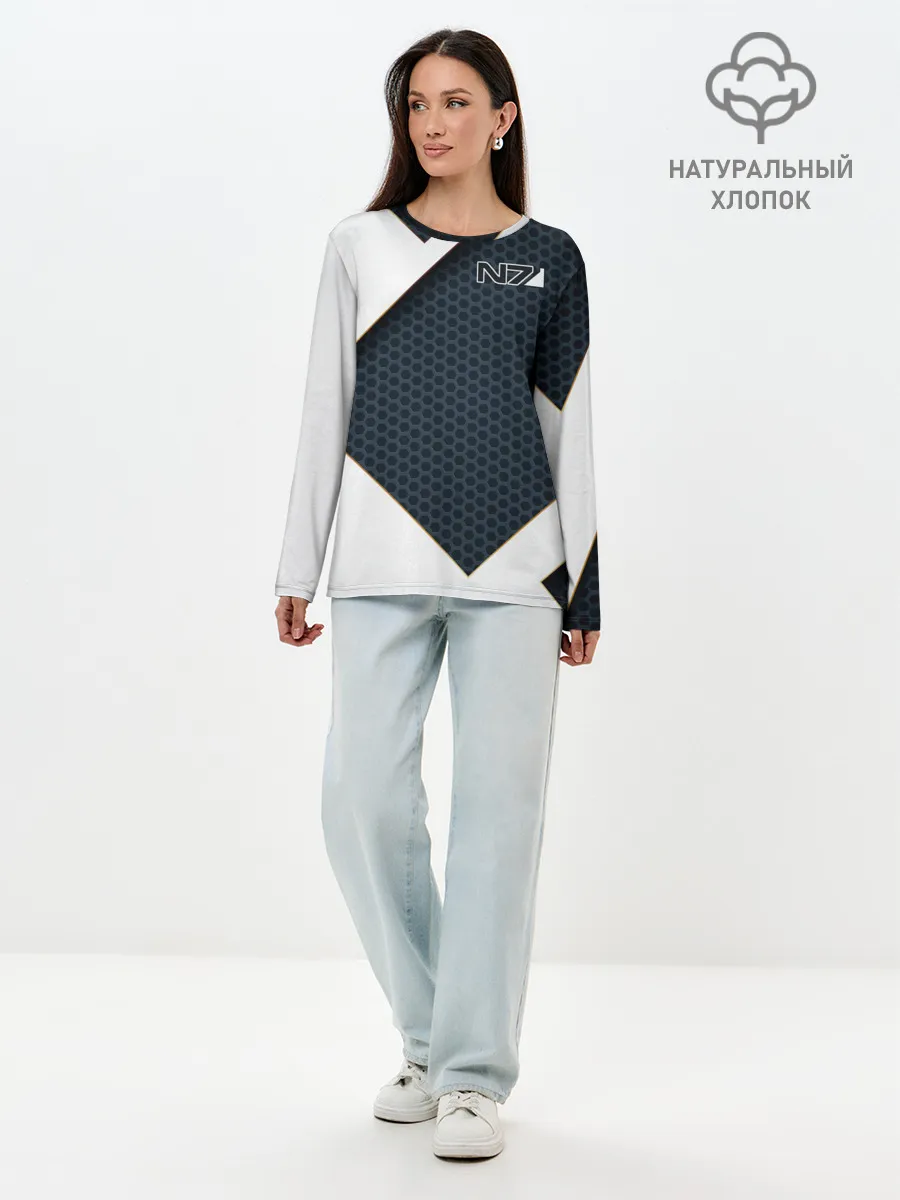 Лонгслив женский. Хлопок / Mass Effect N7