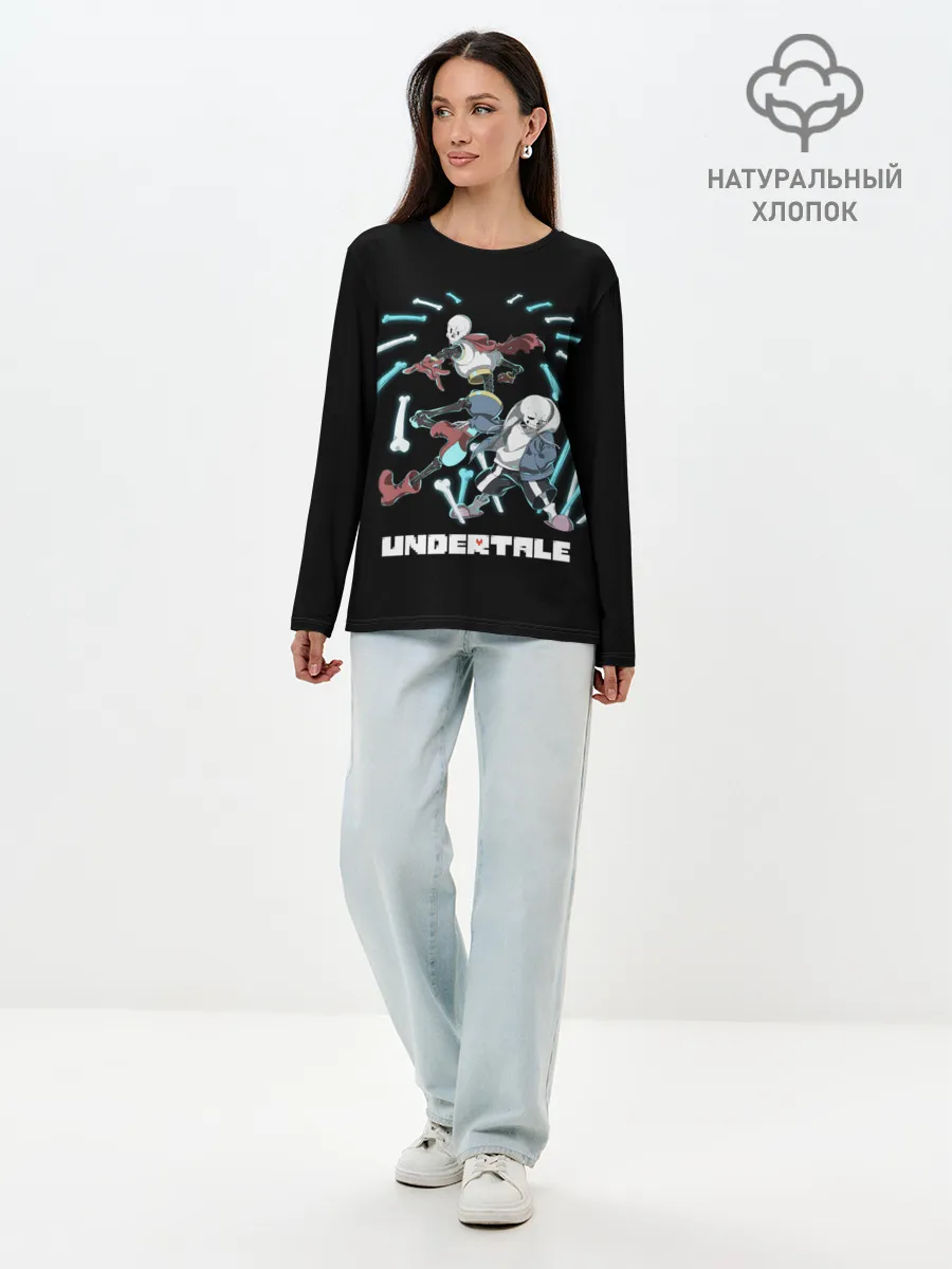 Лонгслив женский. Хлопок / UNDERTALE