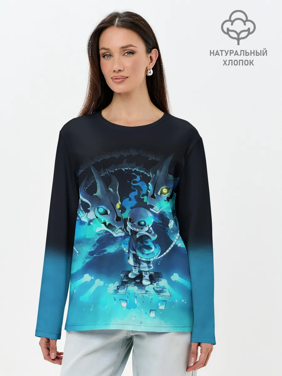 Лонгслив женский. Хлопок / UNDERTALE