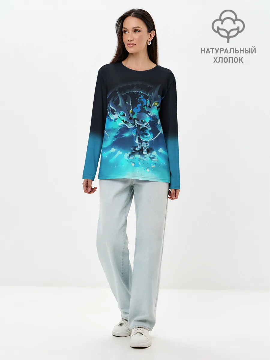 Лонгслив женский. Хлопок / UNDERTALE