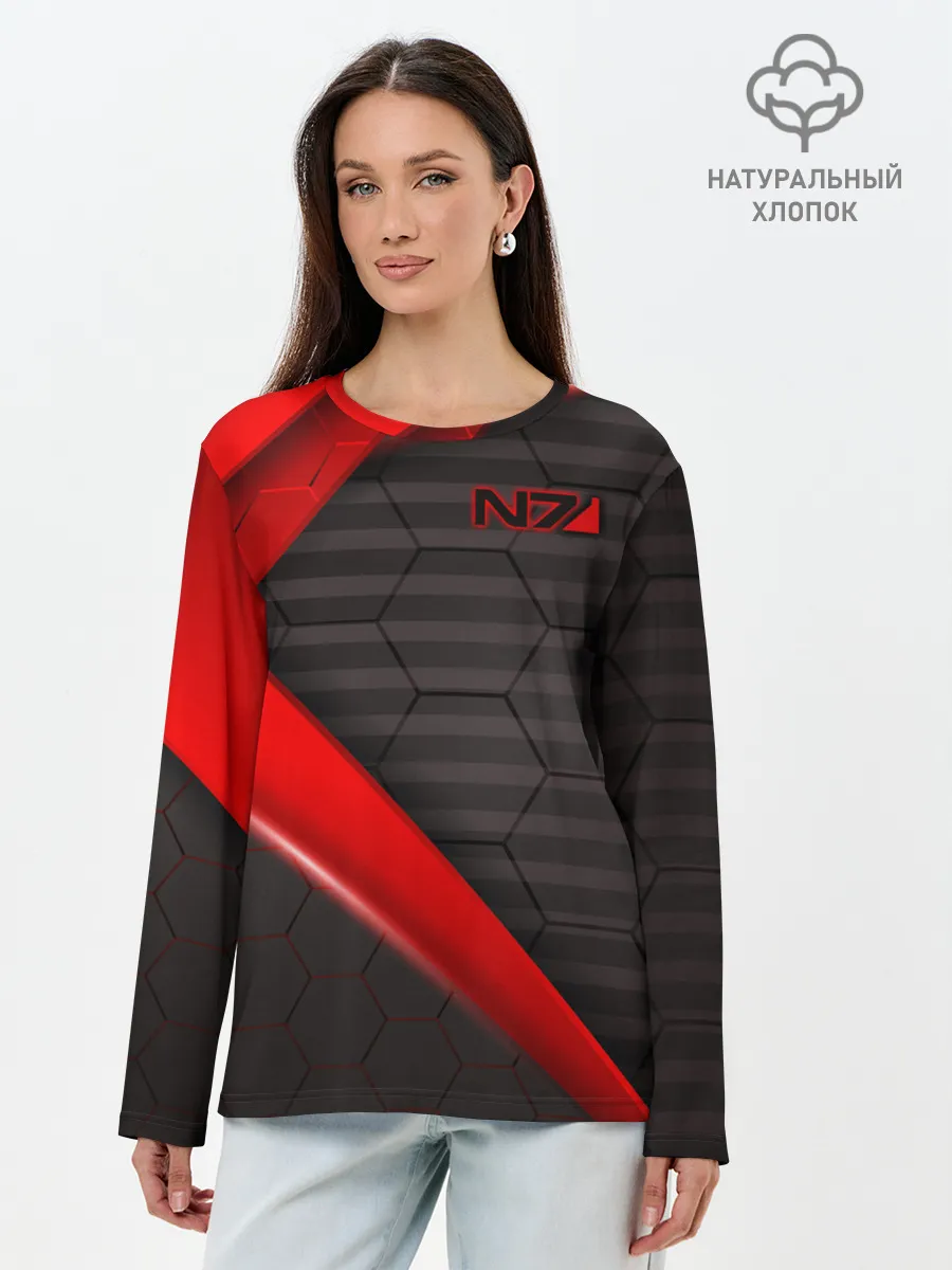 Лонгслив женский. Хлопок / MASS EFFECT N7 | МАСС ЭФФЕКТ Н7