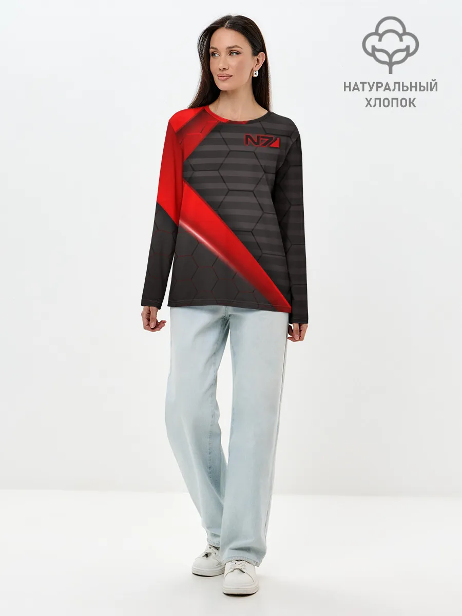 Лонгслив женский. Хлопок / MASS EFFECT N7 | МАСС ЭФФЕКТ Н7