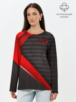 Лонгслив женский. Хлопок / MASS EFFECT N7 | МАСС ЭФФЕКТ Н7