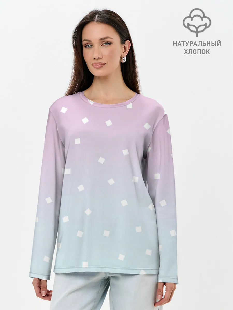 Лонгслив женский. Хлопок / Милый градиент
