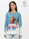 Лонгслив женский. Хлопок / Новогодний Fortnite