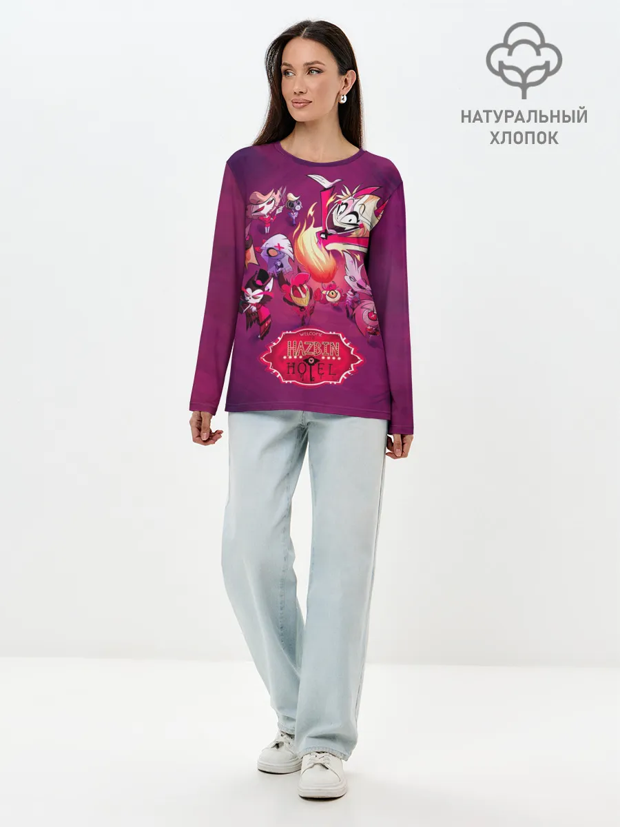 Лонгслив женский. Хлопок / Hazbin Hotel