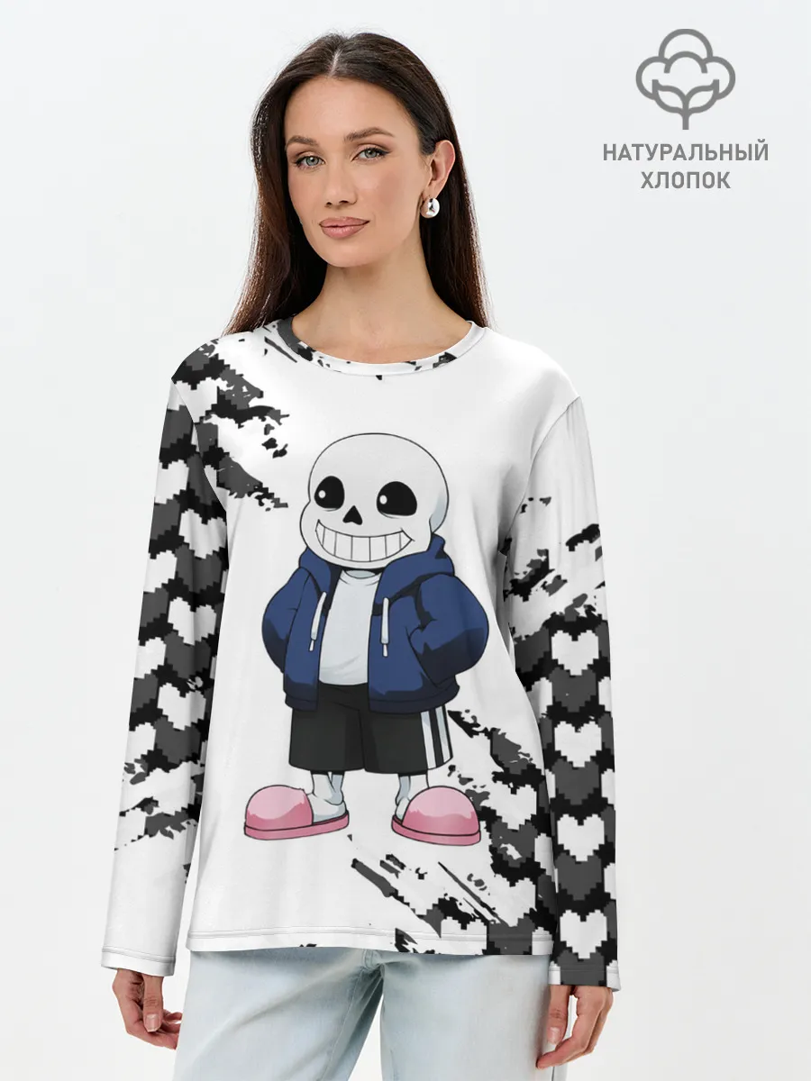 Лонгслив женский. Хлопок / UNDERTALE