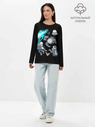 Лонгслив женский. Хлопок / UNDERTALE
