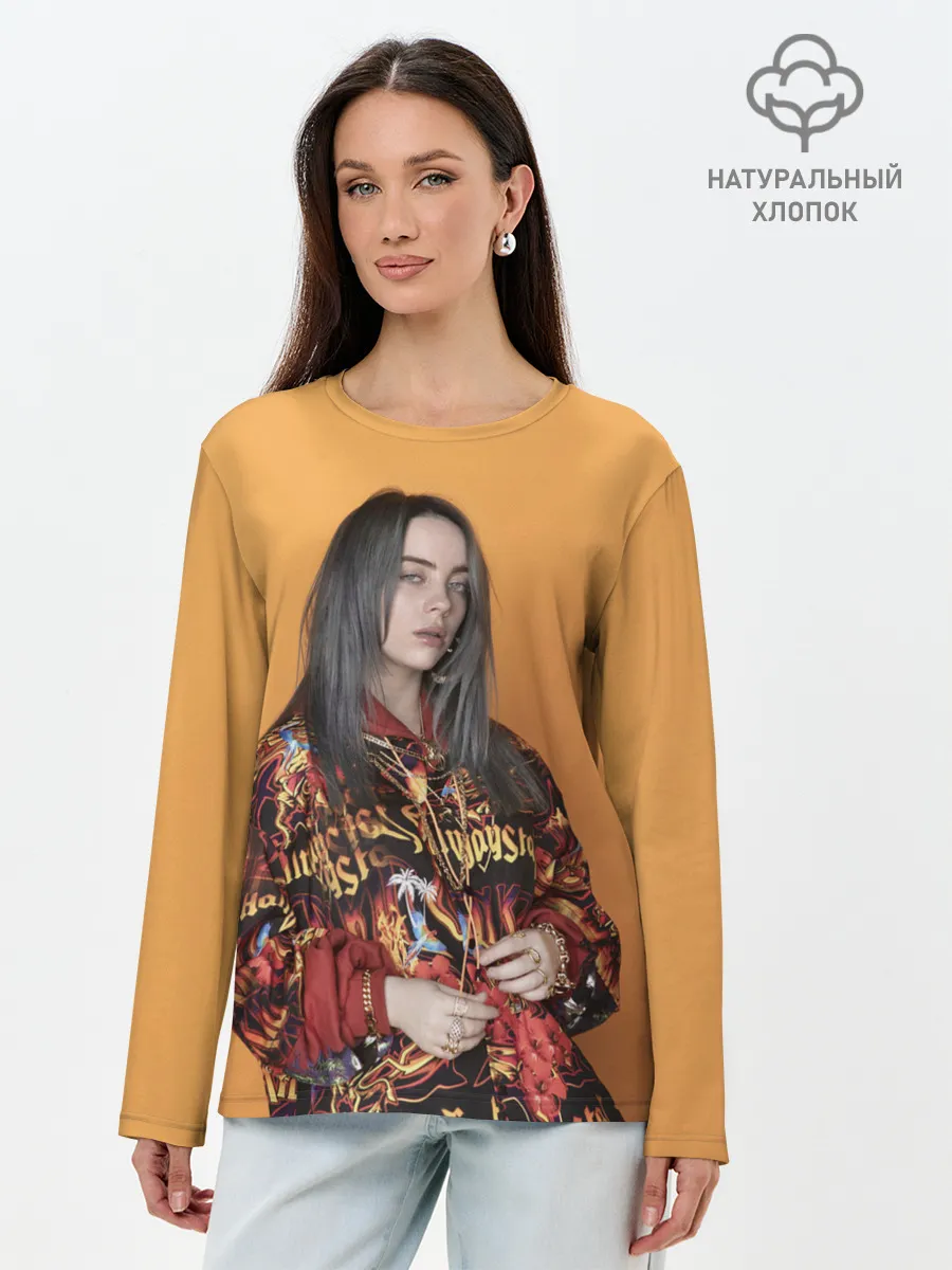 Лонгслив женский. Хлопок / Билли Айлиш