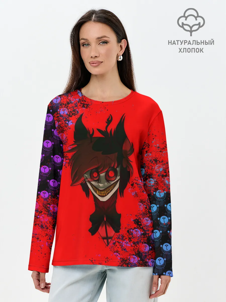 Лонгслив женский. Хлопок / Hazbin Hotel Alastor