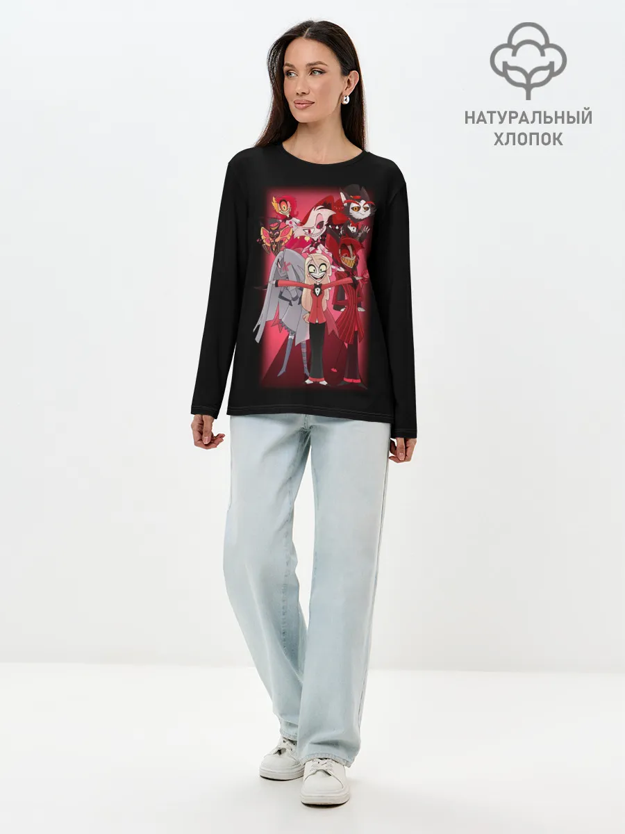 Лонгслив женский. Хлопок / Hazbin Hotel