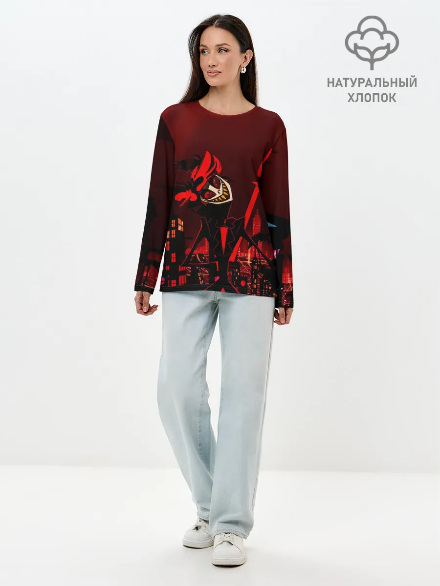 Лонгслив женский. Хлопок / Отель Хазбин