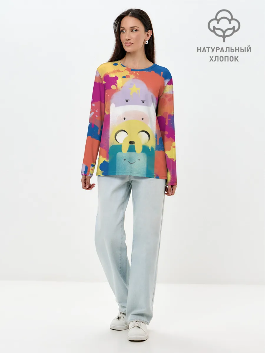 Лонгслив женский. Хлопок / Adventure Time