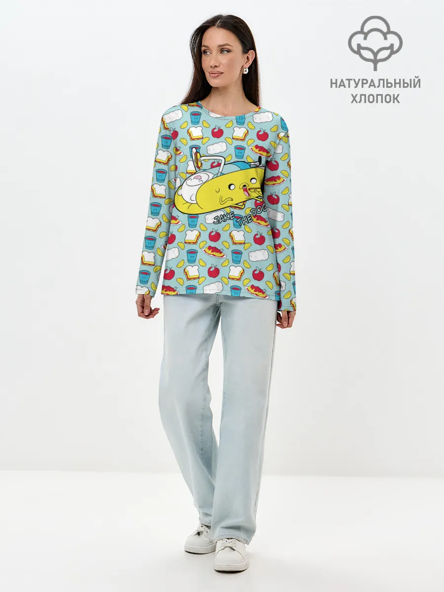 Лонгслив женский. Хлопок / Jake the Dog