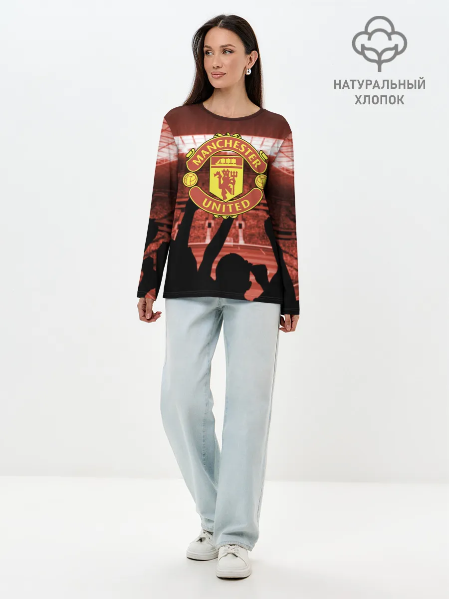 Лонгслив женский. Хлопок / Manchester United