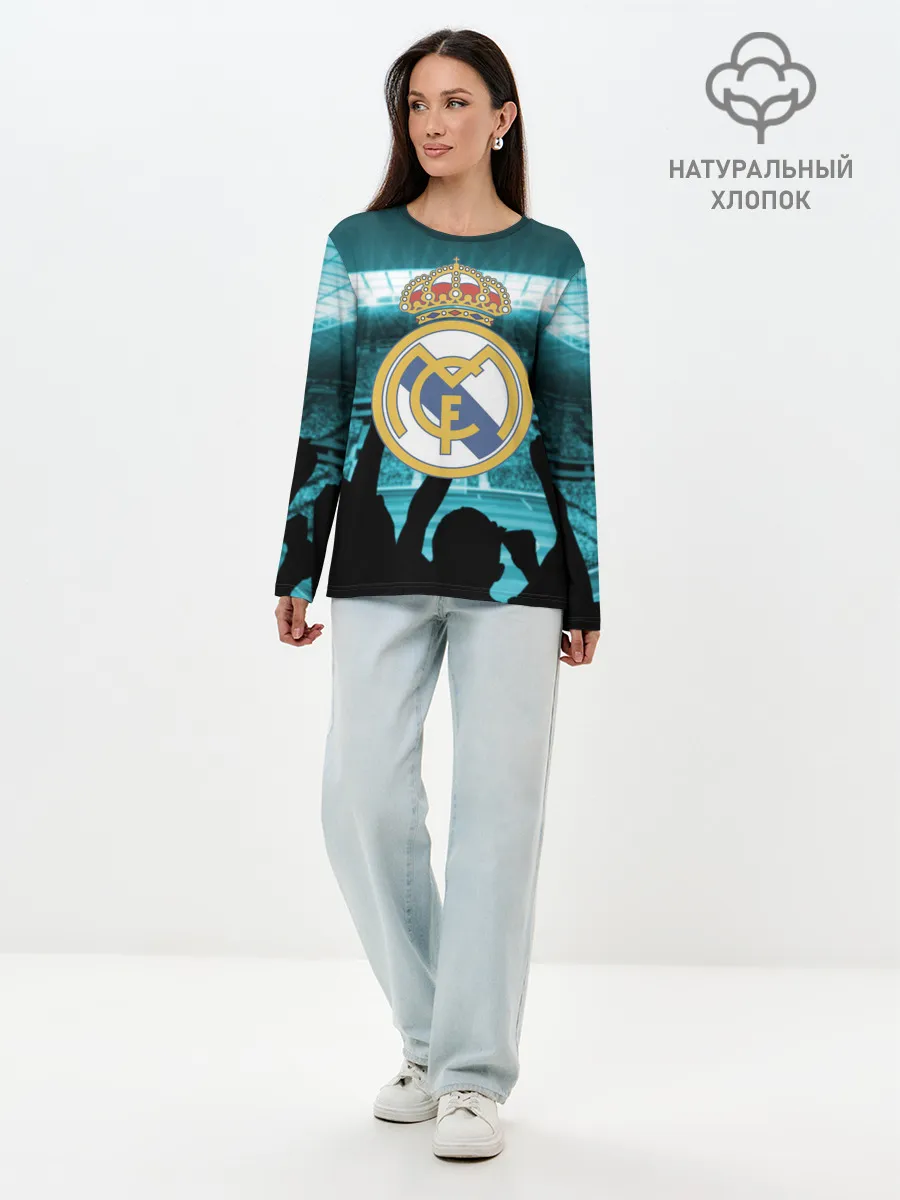 Лонгслив женский. Хлопок / Real Madrid