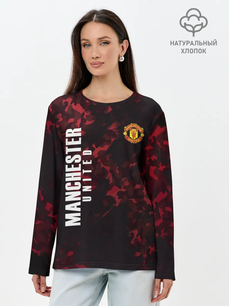 Лонгслив женский. Хлопок / Manchester United