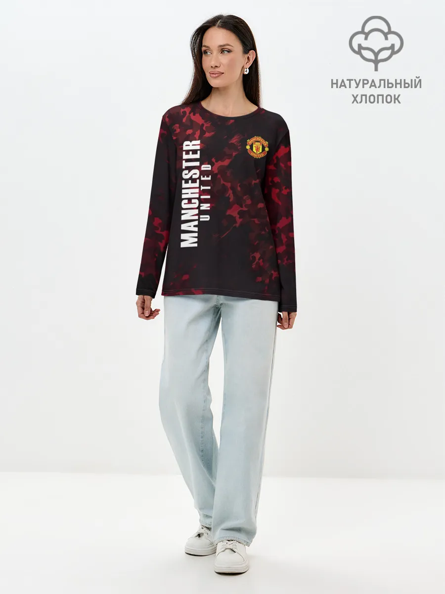 Лонгслив женский. Хлопок / Manchester United