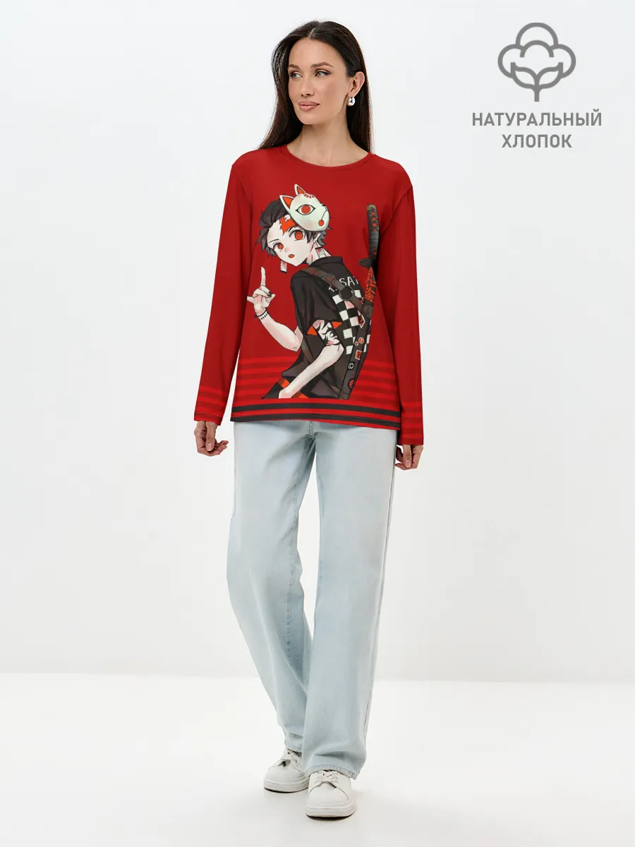 Лонгслив женский. Хлопок / Kimetsu no Yaiba
