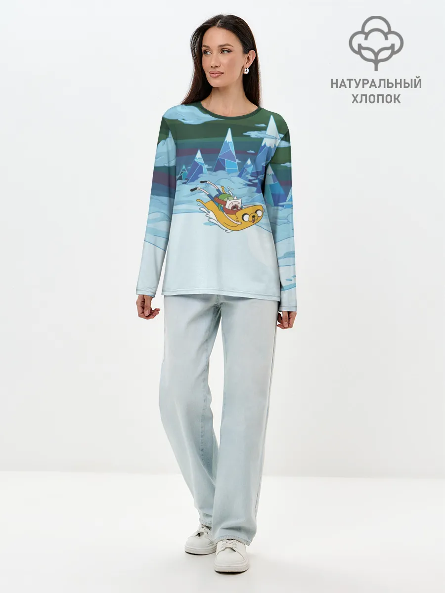 Лонгслив женский. Хлопок / Finn on Jake