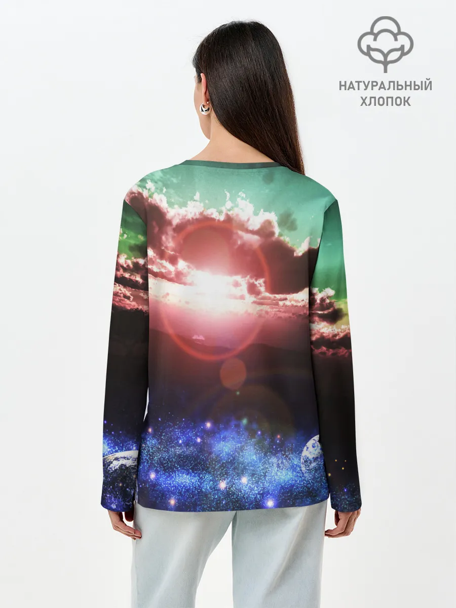 Лонгслив женский. Хлопок / ЗАКАТ НОЧНОЙ