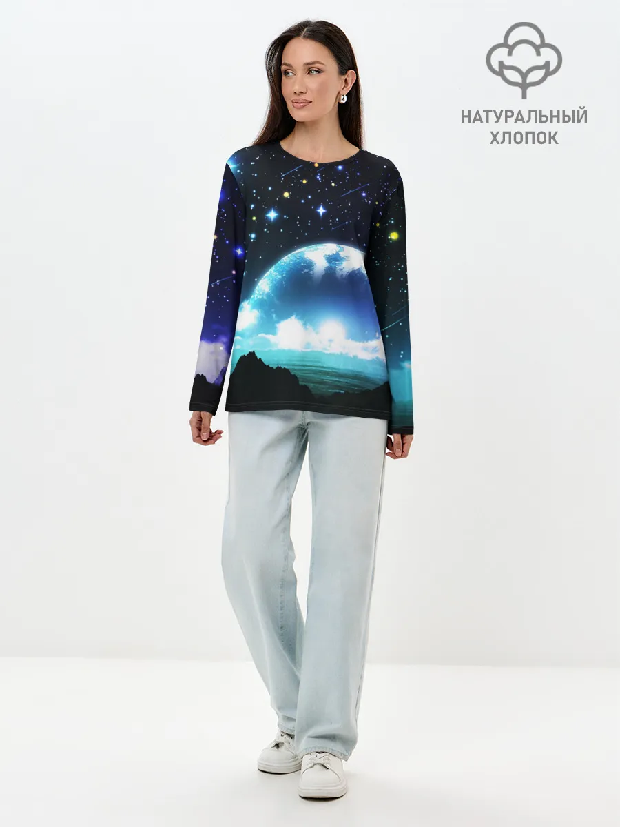 Лонгслив женский. Хлопок / ЛУНА
