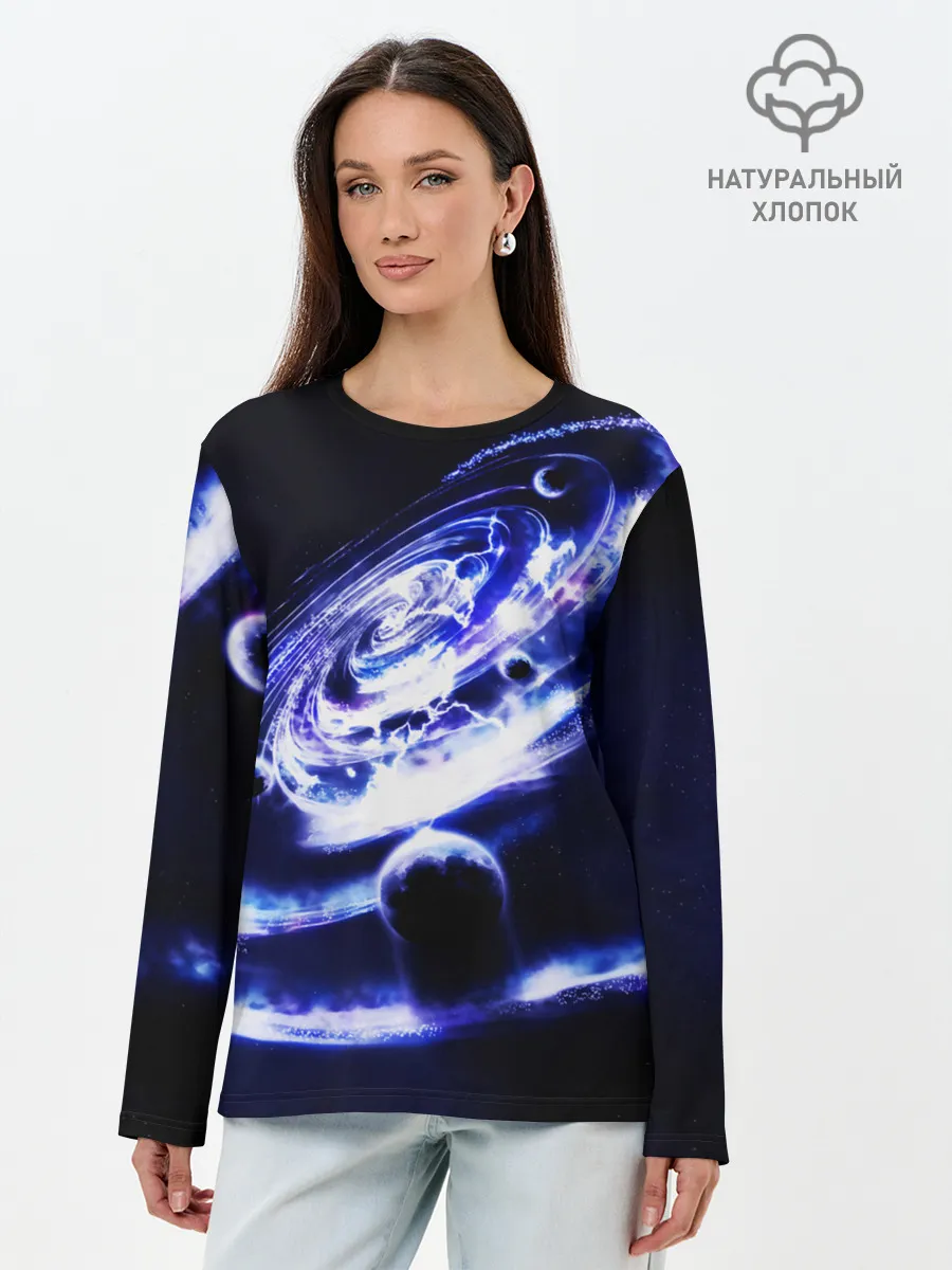 Лонгслив женский. Хлопок / GALAXY