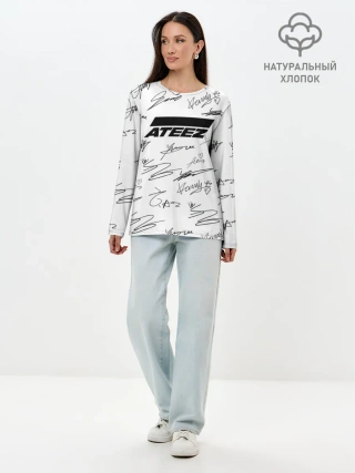 Лонгслив женский. Хлопок / ATEEZ АВТОГРАФЫ