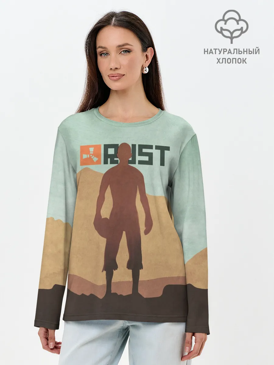 Лонгслив женский. Хлопок / Rust
