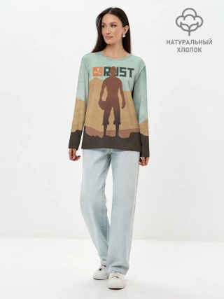 Лонгслив женский. Хлопок / Rust