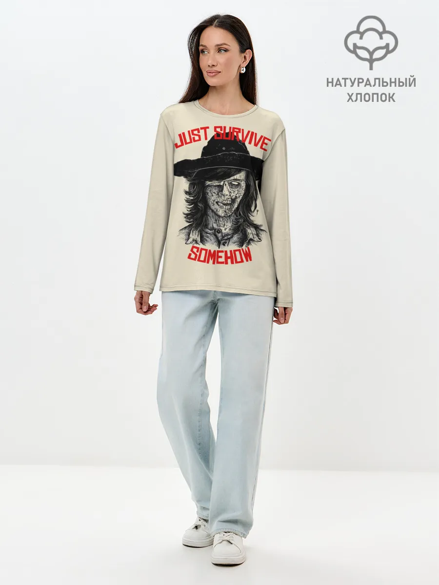 Лонгслив женский. Хлопок / Gust survive smehow