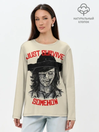 Лонгслив женский. Хлопок / Gust survive smehow