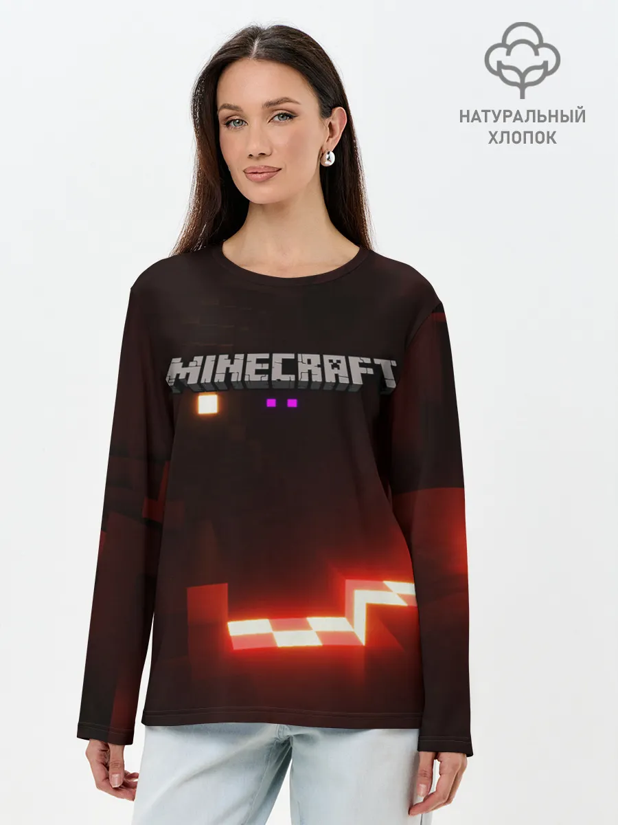 Лонгслив женский. Хлопок / MINECRAFT
