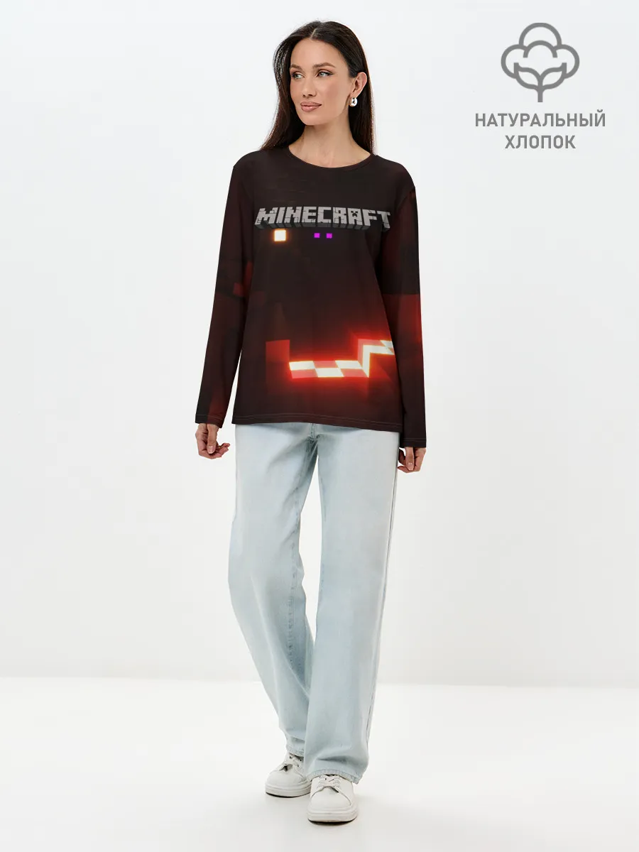Лонгслив женский. Хлопок / MINECRAFT