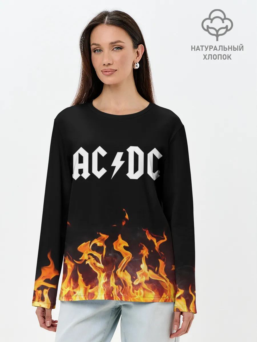 Лонгслив женский. Хлопок / AC DC
