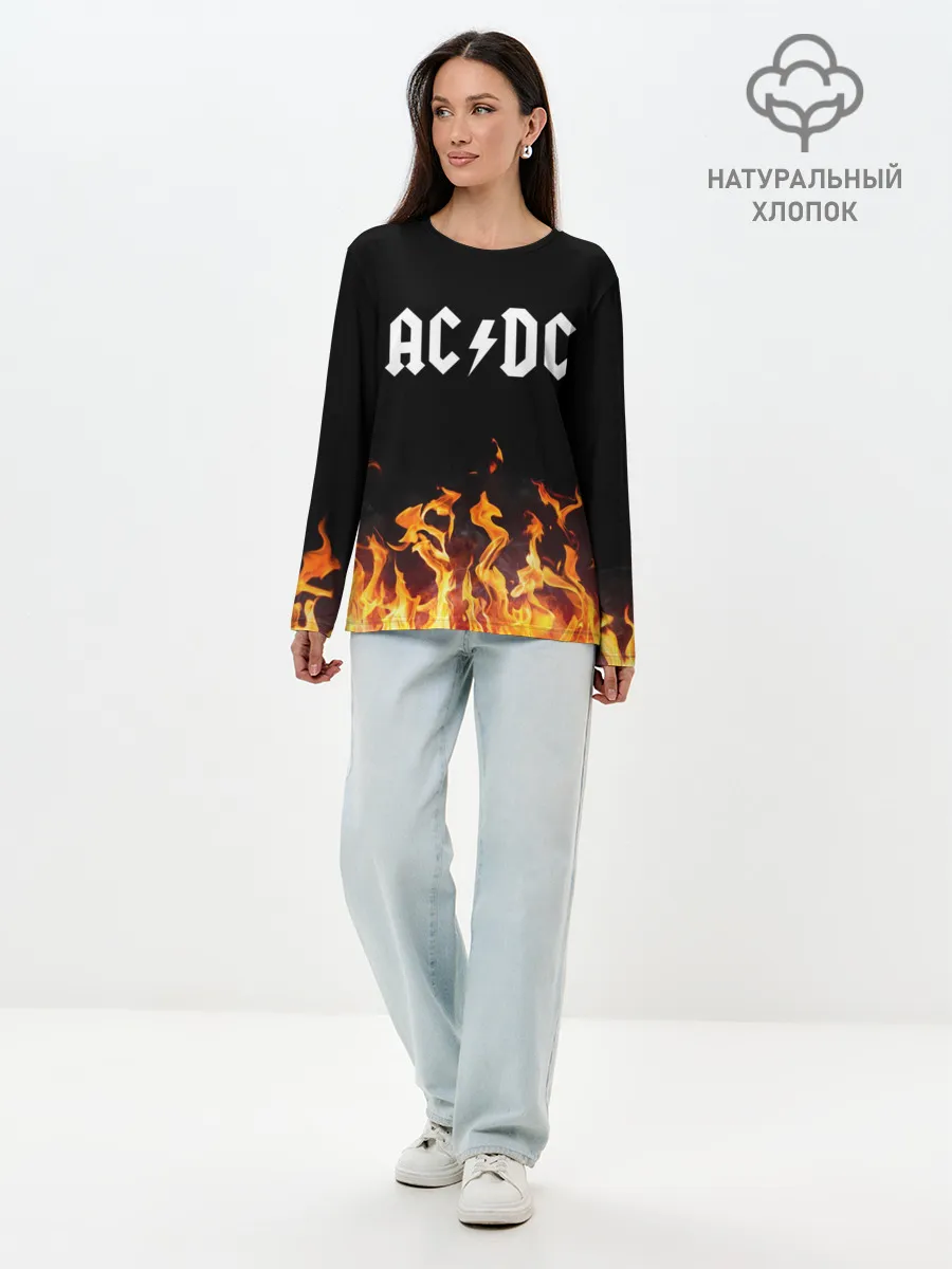 Лонгслив женский. Хлопок / AC DC