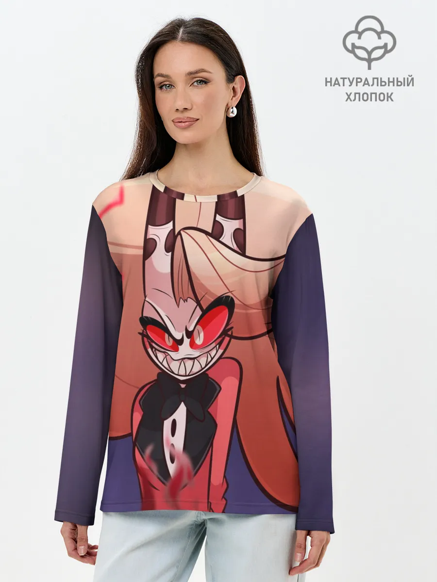 Лонгслив женский. Хлопок / Hazbin Hotel. Charlie