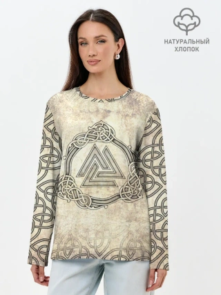 Лонгслив женский. Хлопок / Валькнут