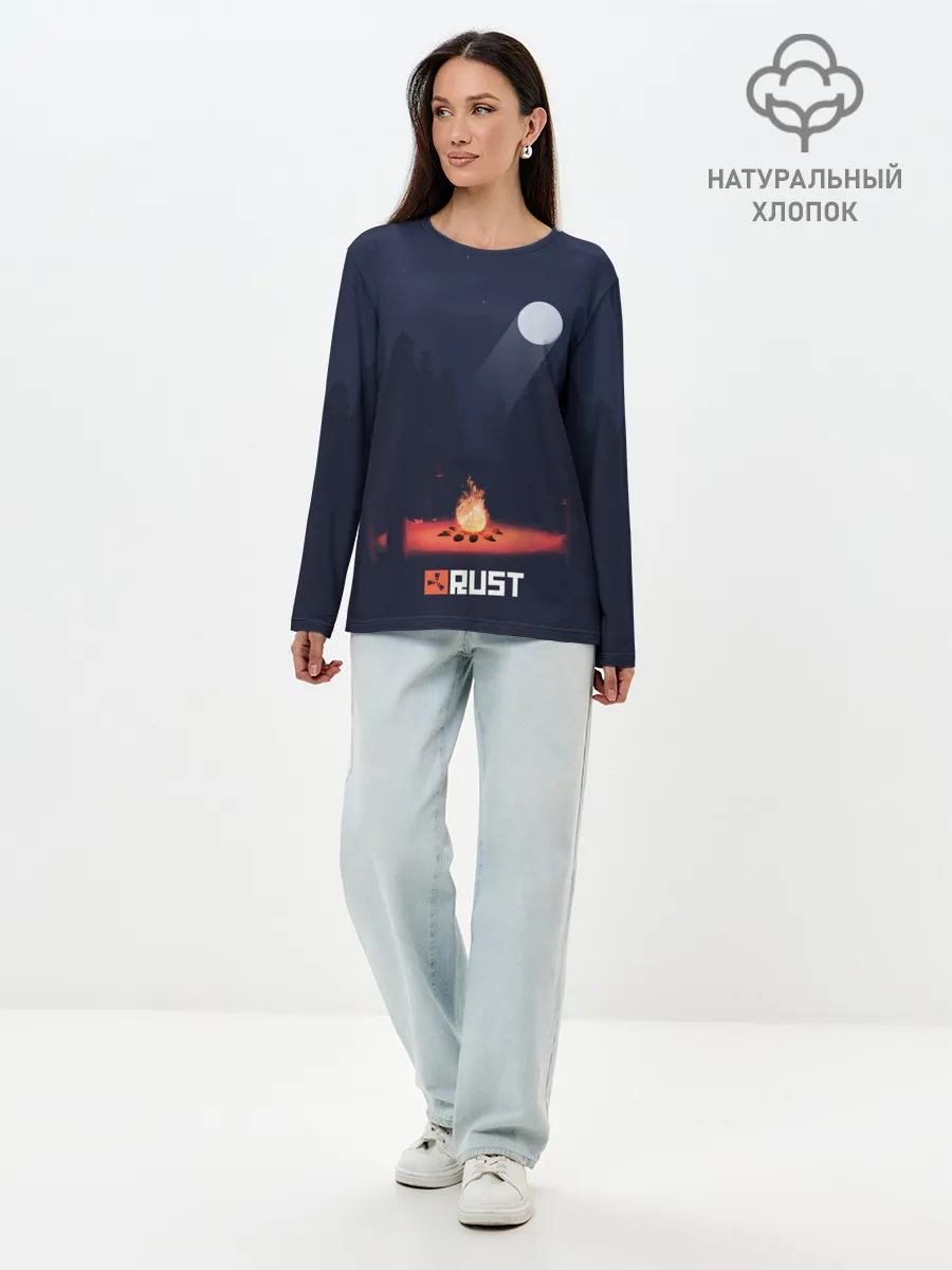 Лонгслив женский. Хлопок / Rust