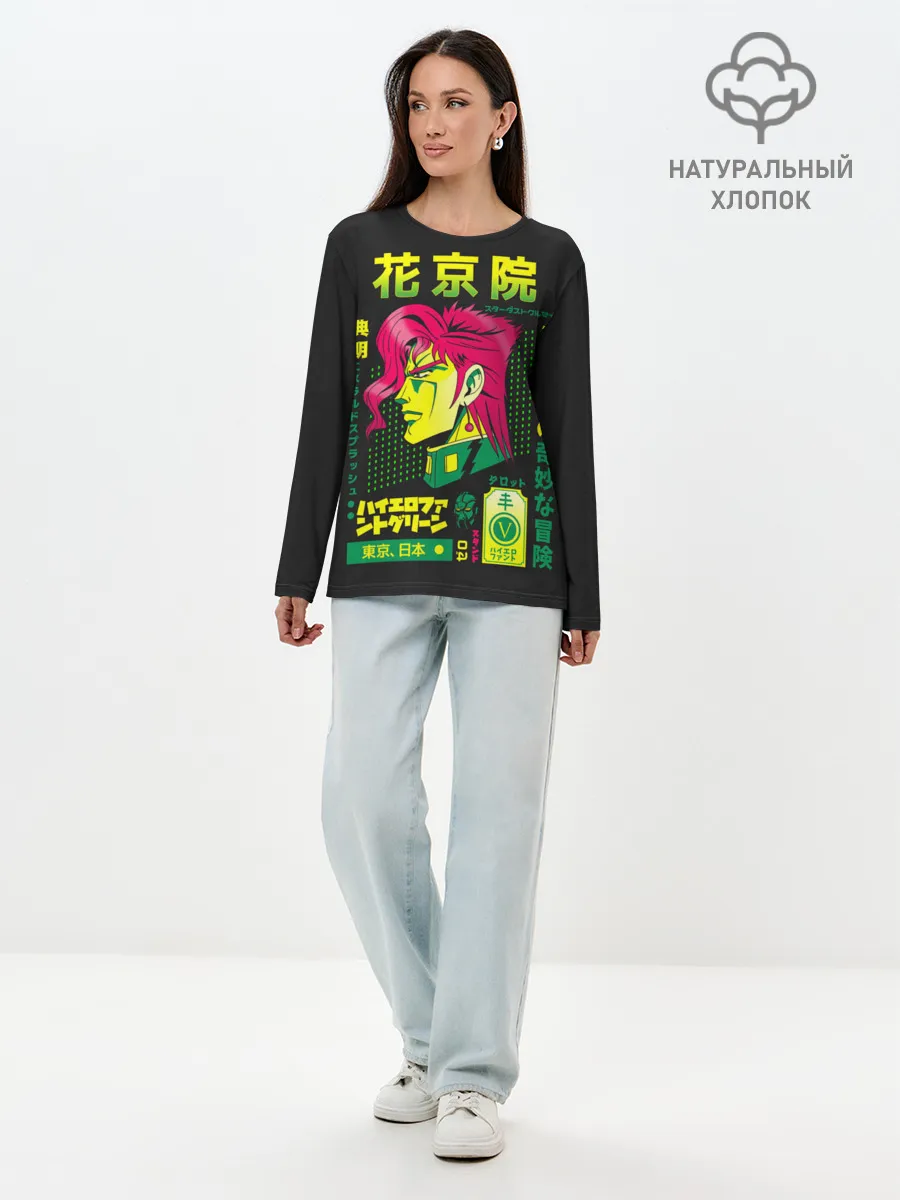 Лонгслив женский. Хлопок / Приключения ДжоДжо