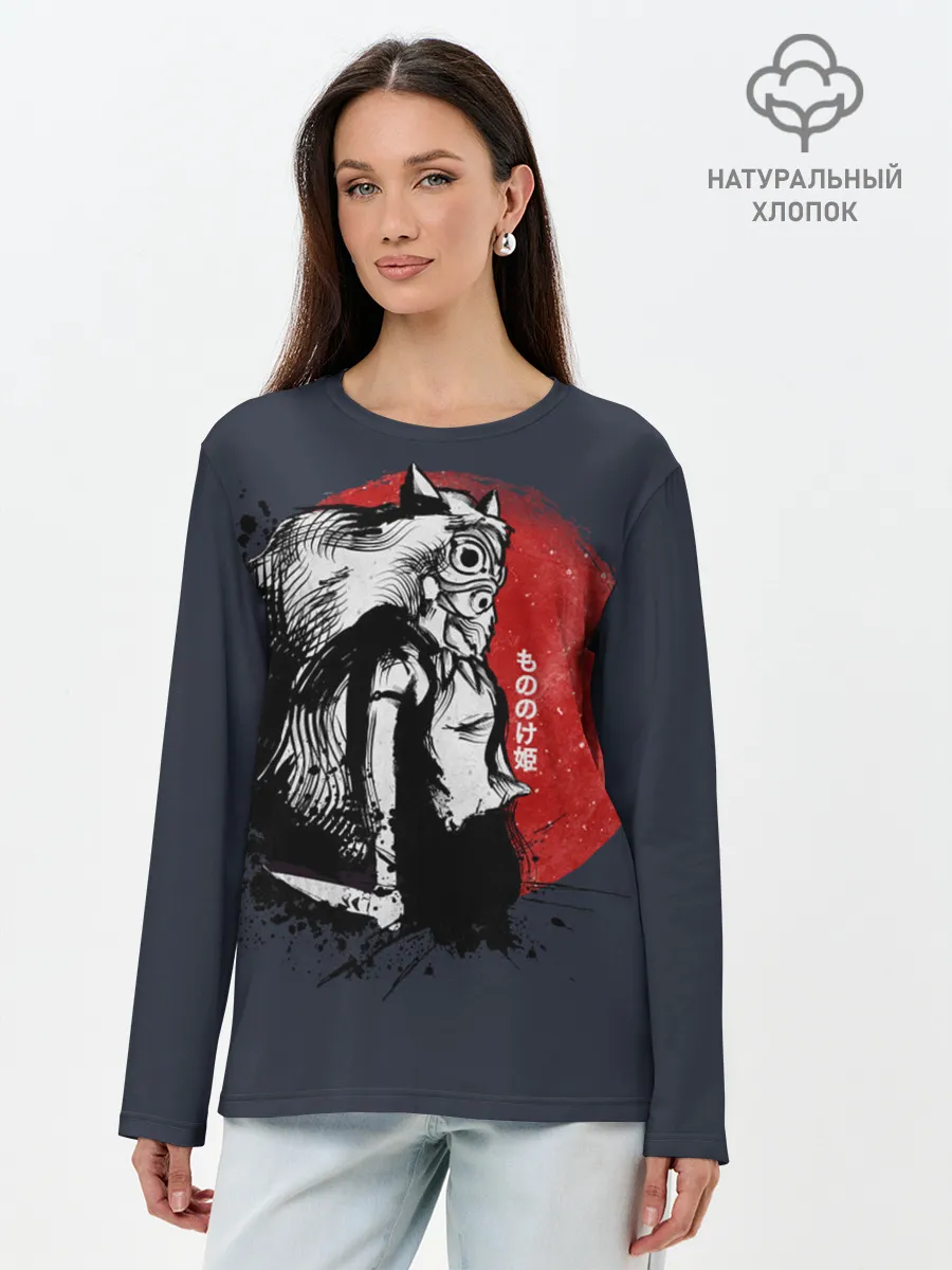 Лонгслив женский. Хлопок / Принцесса Мононоке
