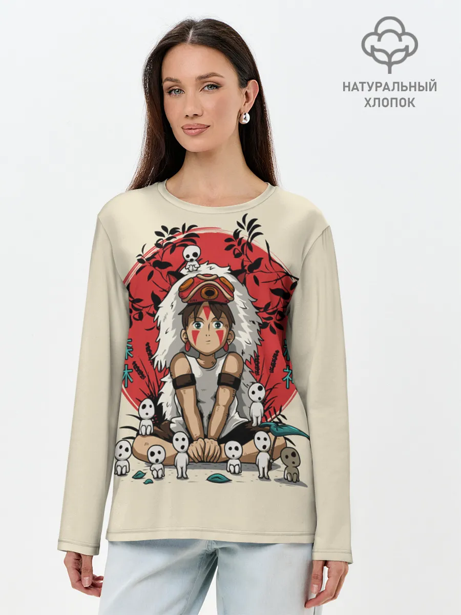 Лонгслив женский. Хлопок / Princess Mononoke